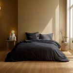 DODO Housse de couette Coton Antibactérien Anthracite. Coloris disponibles : Gris