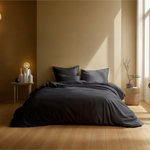 DODO Housse de couette Coton Antibactérien Anthracite. Coloris disponibles : Gris