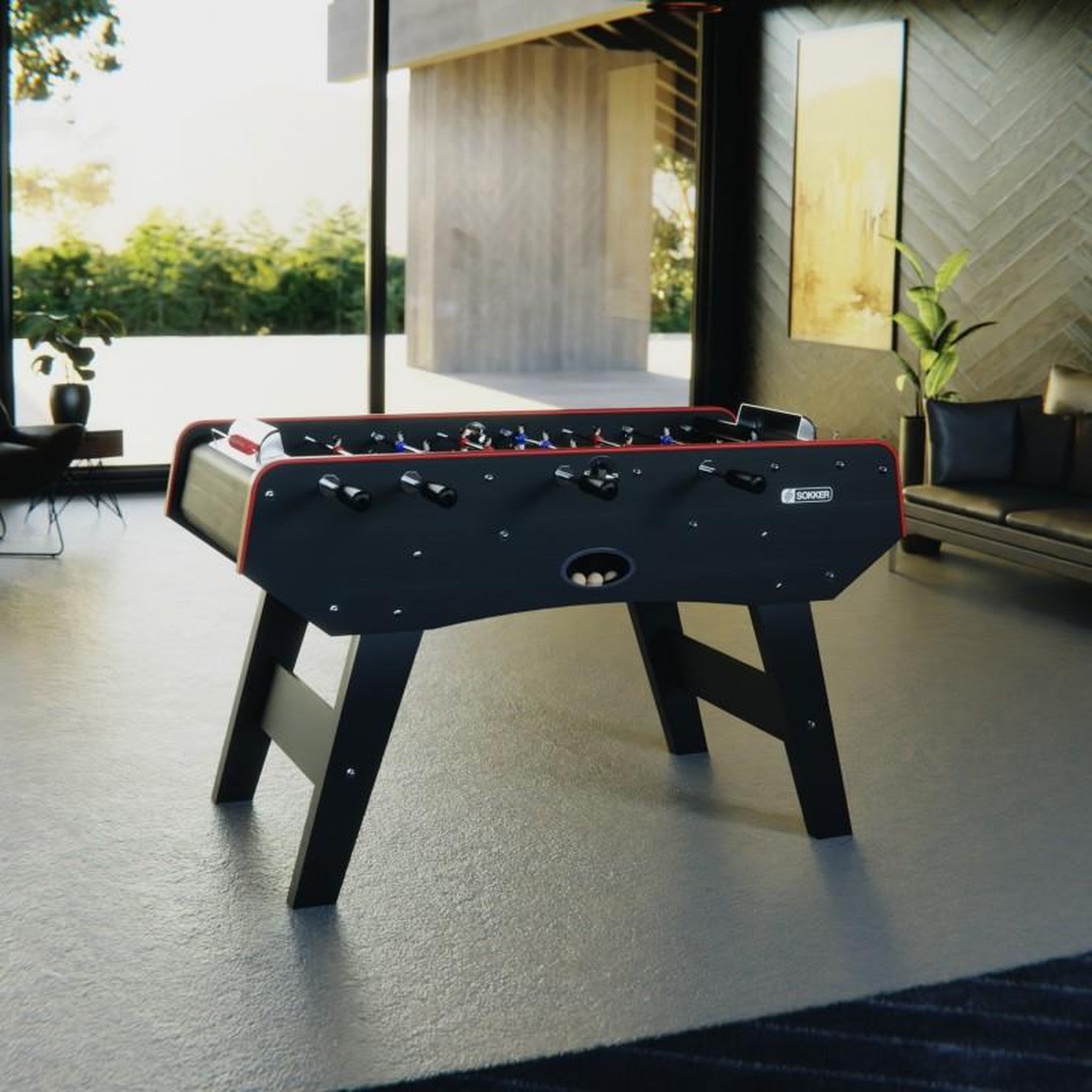 Voir la diapositive 3 : PLAY4FUN Baby-foot CLASSIC type Bistrot - 151 x 77 x 91 cm - Table de Baby-foot avec barres télescopiques et Balles Lièges Inclus