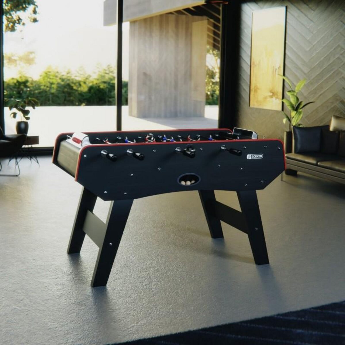 PLAY4FUN Baby-foot CLASSIC type Bistrot - 151 x 77 x 91 cm - Table de Baby-foot avec barres télescopiques et Balles Lièges Inclus