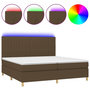 Voir la diapositive 2 : VIDAXL Sommier a lattes de lit matelas et LED Marron fonce 200x200 cm