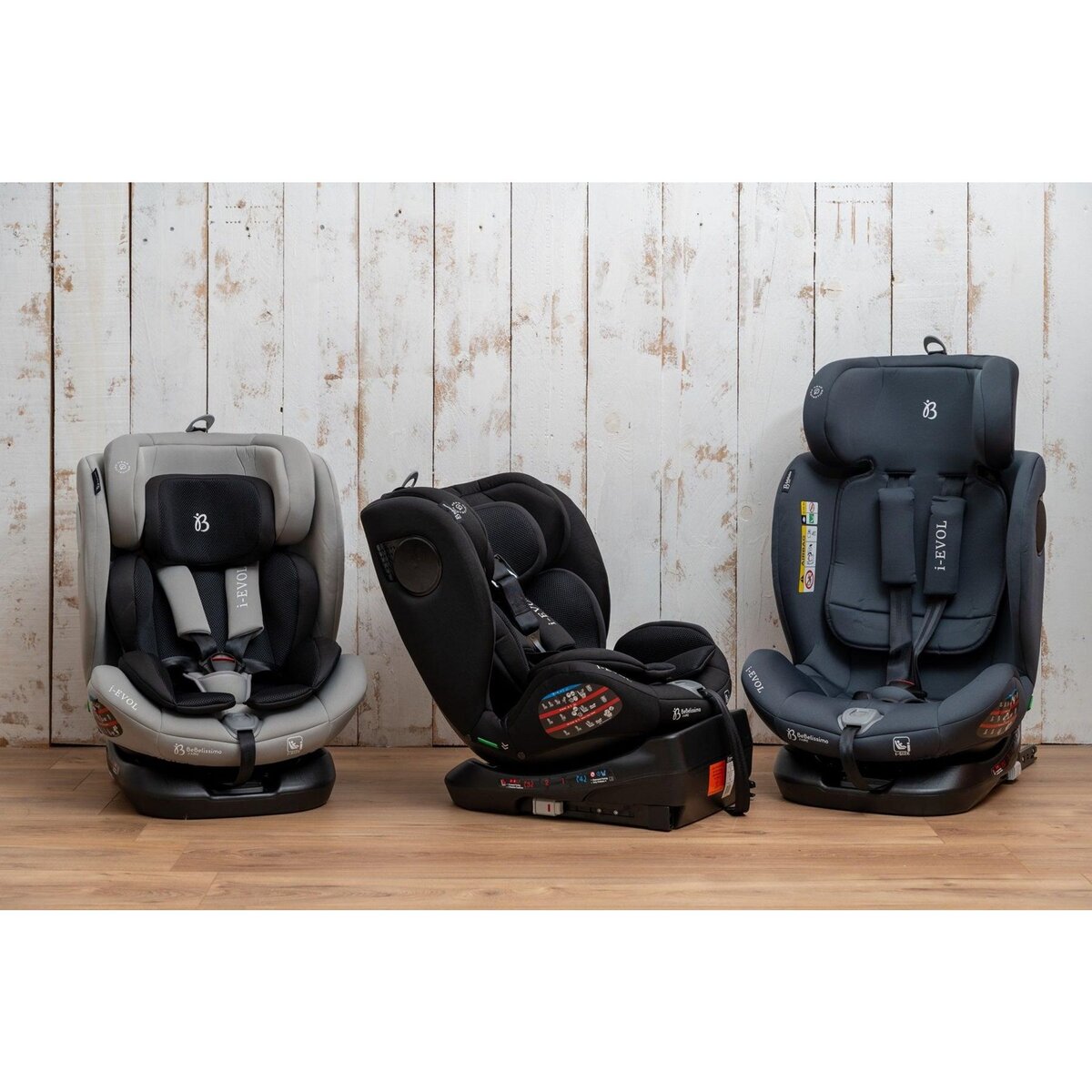 BEBELISSIMO Bebelissimo - Siège auto Isofix - pivontant 360 ° - 40-150 cm -  0-36kg  i- Evol - gris foncé