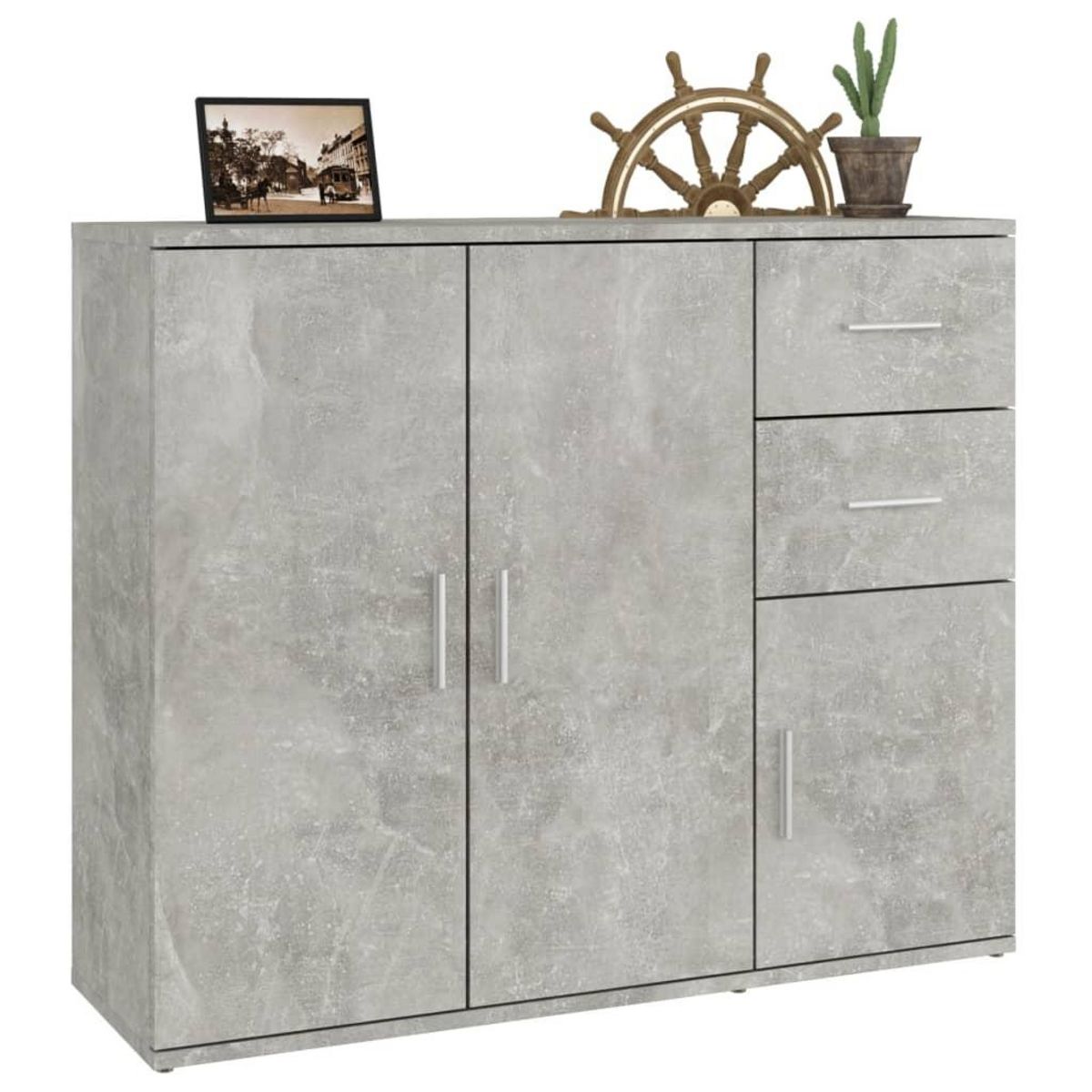 VIDAXL Buffet Gris beton 91x29,5x75 cm Bois d'ingenierie