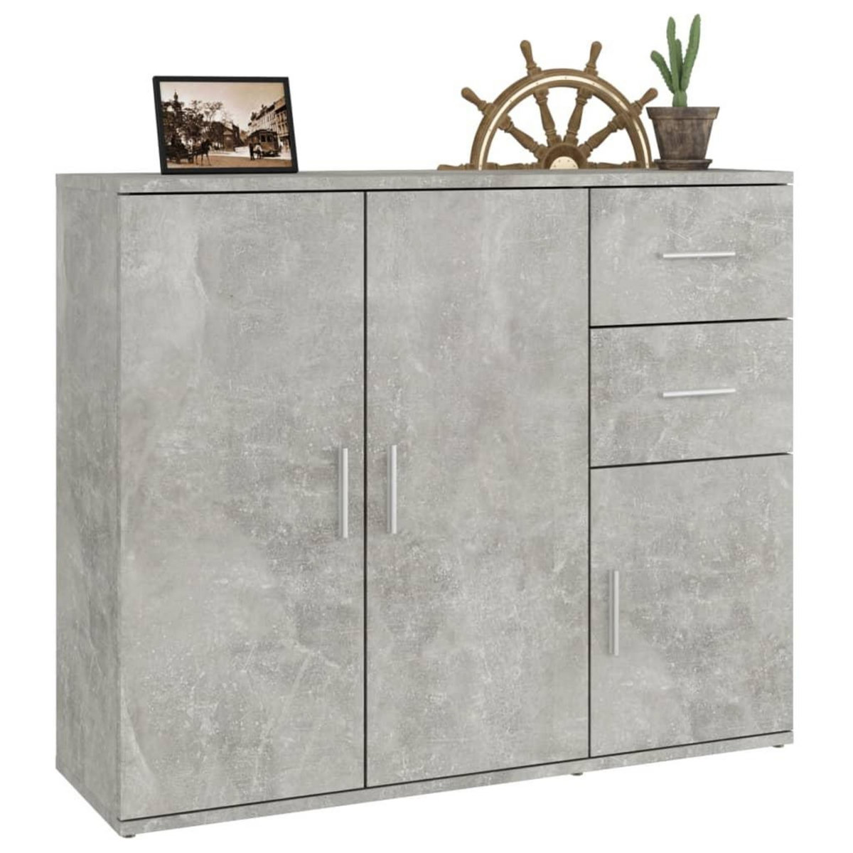 VIDAXL Buffet Gris beton 91x29,5x75 cm Bois d'ingenierie