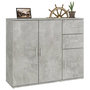Voir la diapositive 5 : VIDAXL Buffet Gris beton 91x29,5x75 cm Bois d'ingenierie