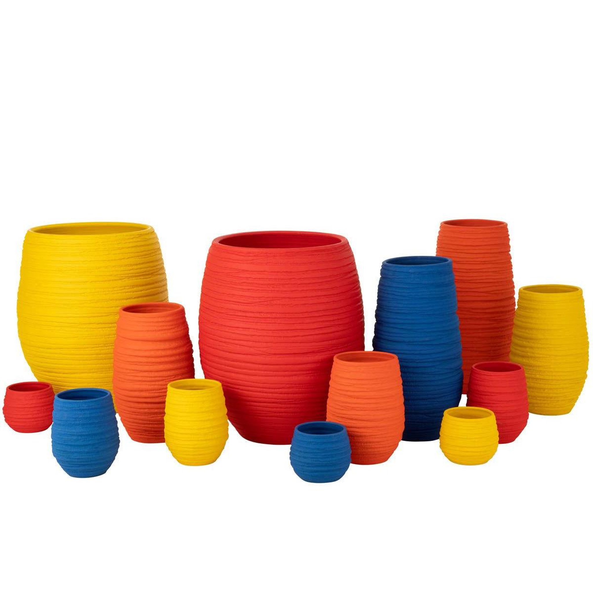 Voir la diapositive 5 : J-LINE Vase en céramique  fiesta  30cm orange