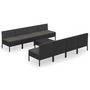Voir la diapositive 2 : VIDAXL Salon de jardin 9 pcs avec coussins Resine tressee Noir