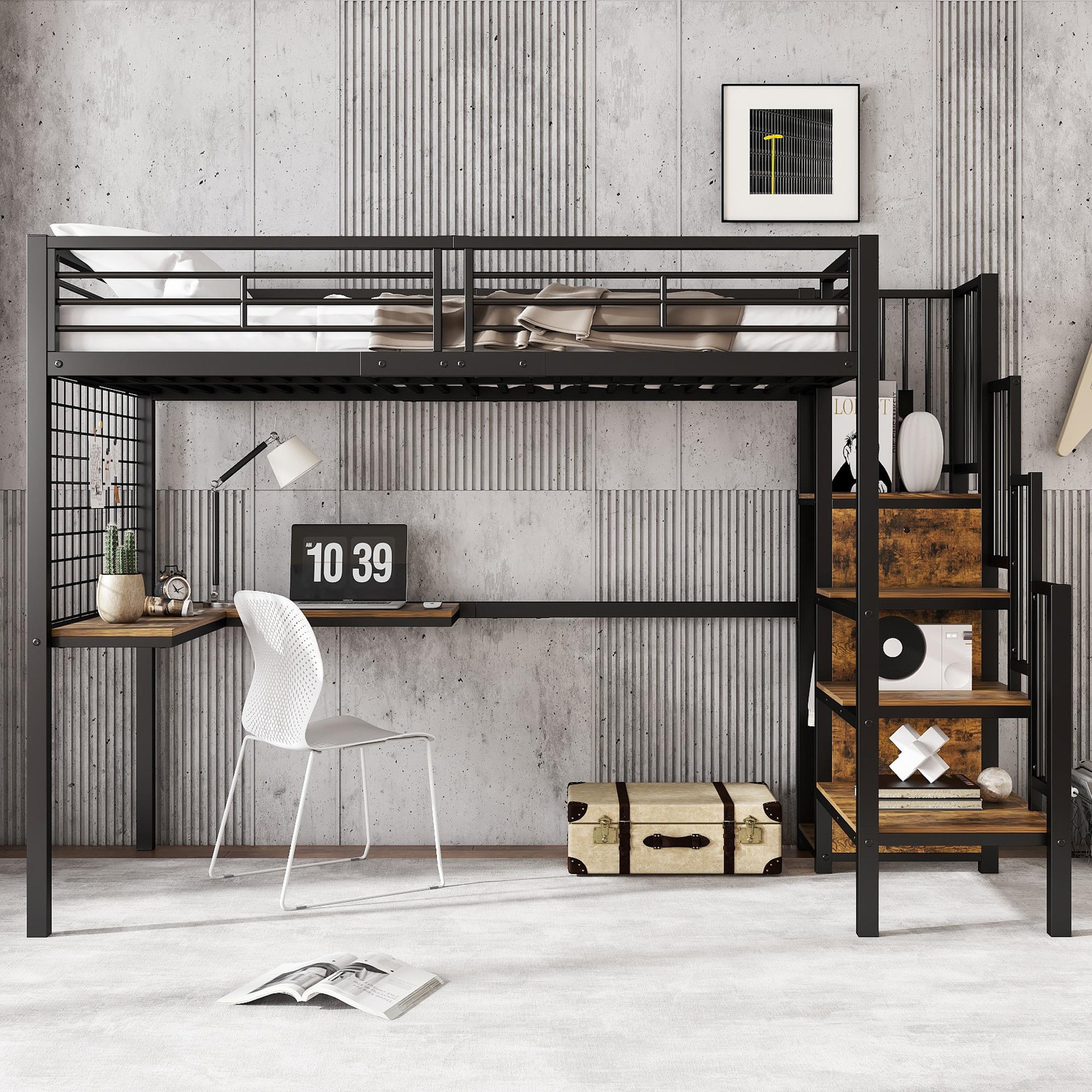 Voir la diapositive 2 : MERAX Lit mezzanine 90x200cm