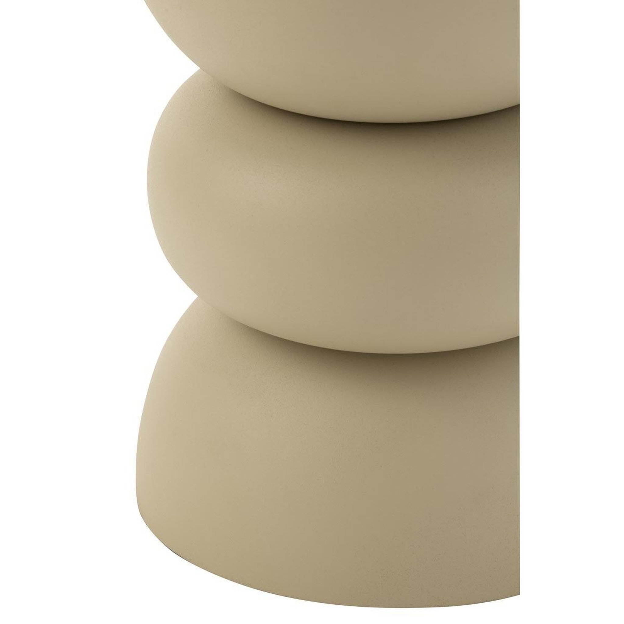 Voir la diapositive 3 : J-LINE Table d'appoint design en métal  lise  43cm ivoire
