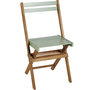 Voir la diapositive 9 : GARDENSTAR Salon de jardin - 2 places - Acacia - Vert d'eau - POBOIS