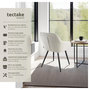 Voir la diapositive 2 : tectake Chaise de salle à manger rembourrée en velours côtelé crème/noir Lot de 6