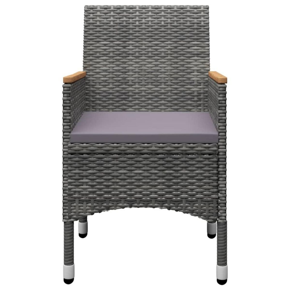 VIDAXL Ensemble a manger de jardin 3 pcs Gris