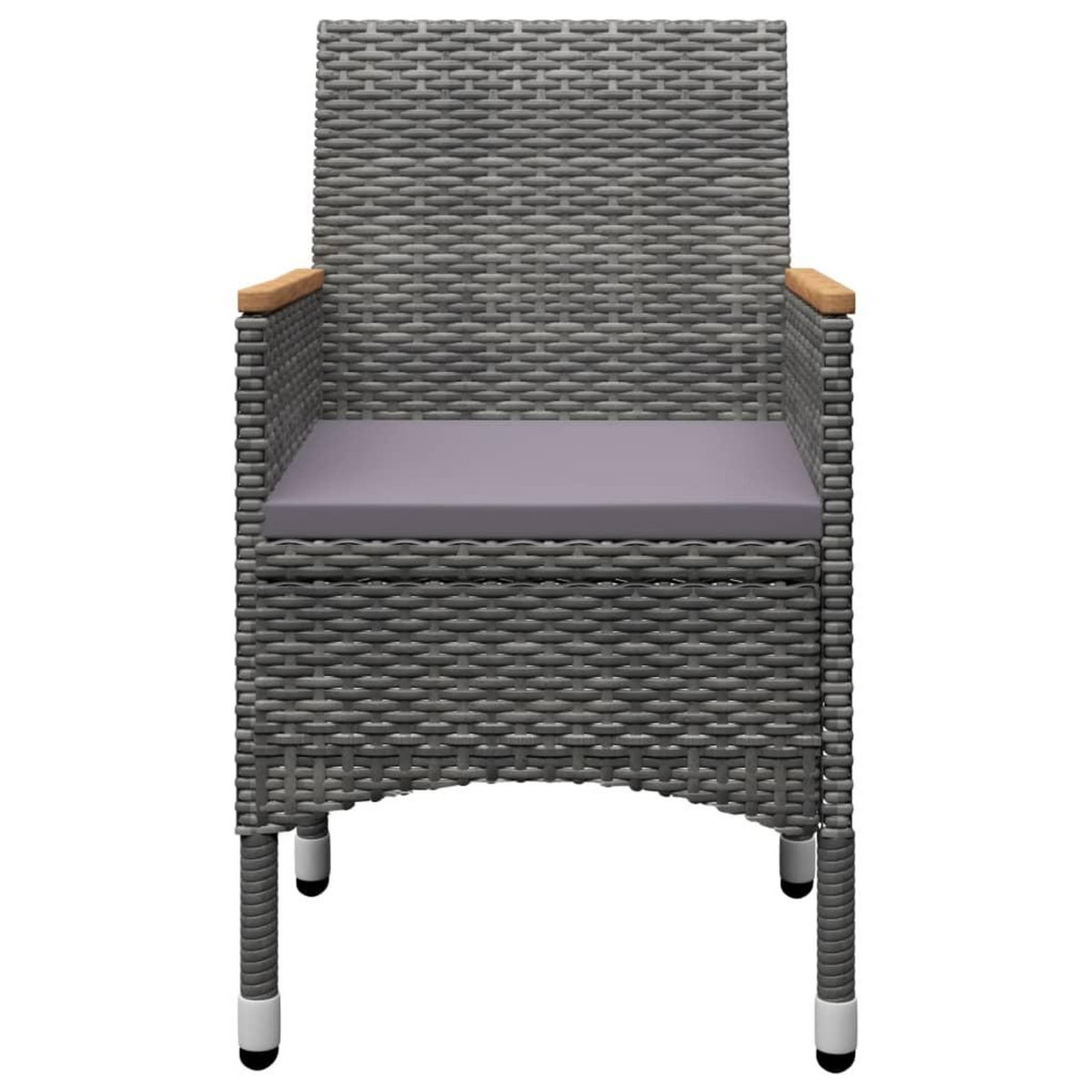 VIDAXL Ensemble a manger de jardin 3 pcs Gris