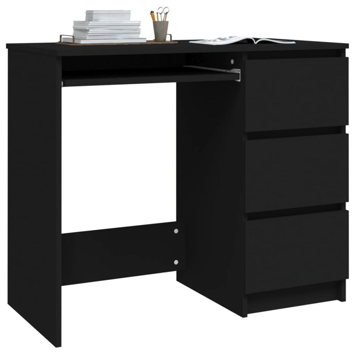 VIDAXL Bureau Noir 90x45x76 cm Bois d'ingenierie