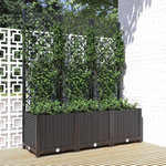 VIDAXL Jardiniere de jardin avec treillis Noir 120 x 40 x 136 cm PP