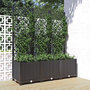 Voir la diapositive 1 : VIDAXL Jardiniere de jardin avec treillis Noir 120 x 40 x 136 cm PP