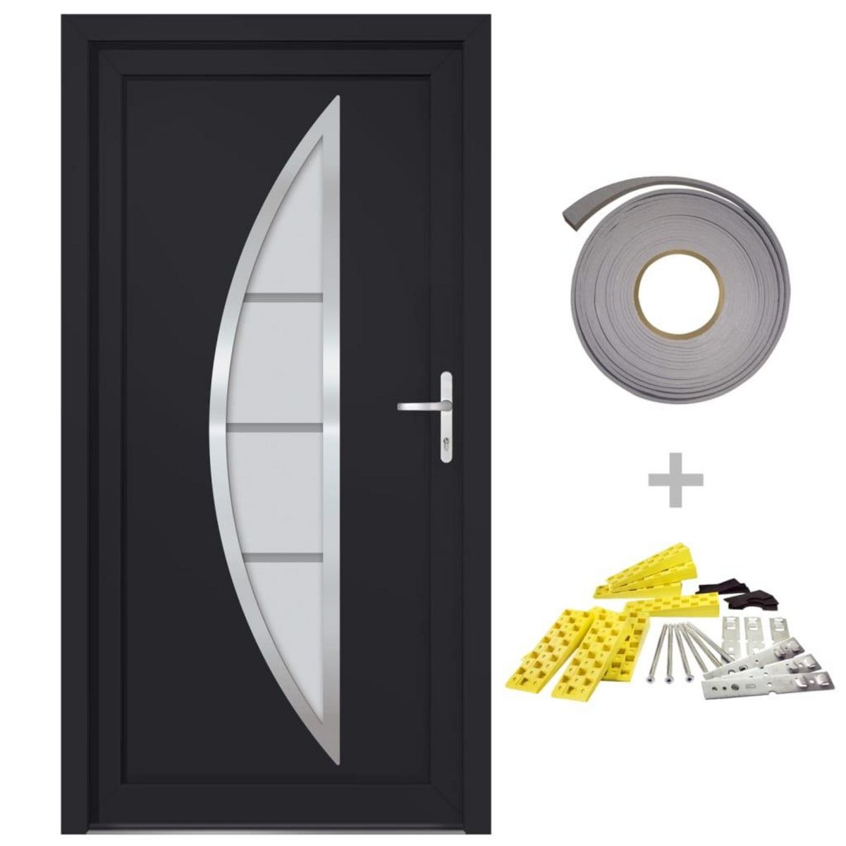 VIDAXL Porte d'entree anthracite 108x208 cm PVC