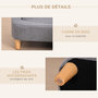 Voir la diapositive 6 : PAWHUT Canapé chien lit pour chien design scandinave déhoussable dim. 75L x 55l x 39H cm pieds bois tissu polyester gris