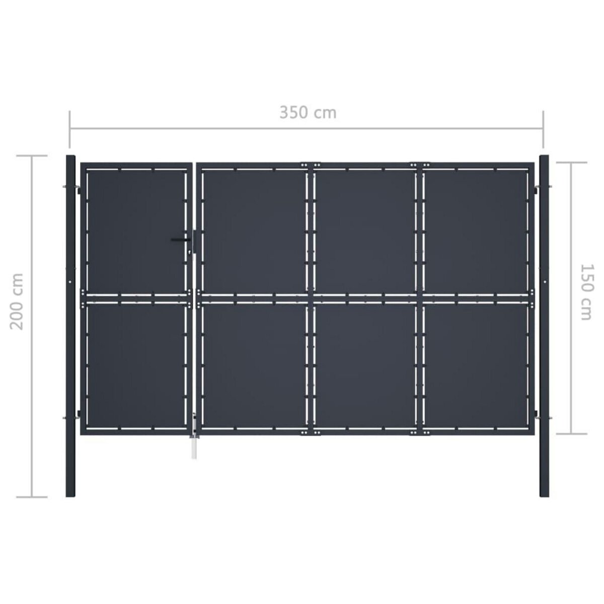 VIDAXL Portail de jardin Acier 350 x 150 cm Anthracite