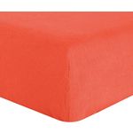 BATON ROUGE Drap housse 100% lin lavé 160g flamme. Coloris disponibles : Orange