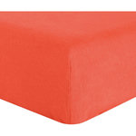 BATON ROUGE Drap housse 100% lin lavé 160g flamme. Coloris disponibles : Orange