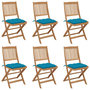 Voir la diapositive 1 : VIDAXL Chaises pliables de jardin lot de 6 avec coussins Bois d'acacia