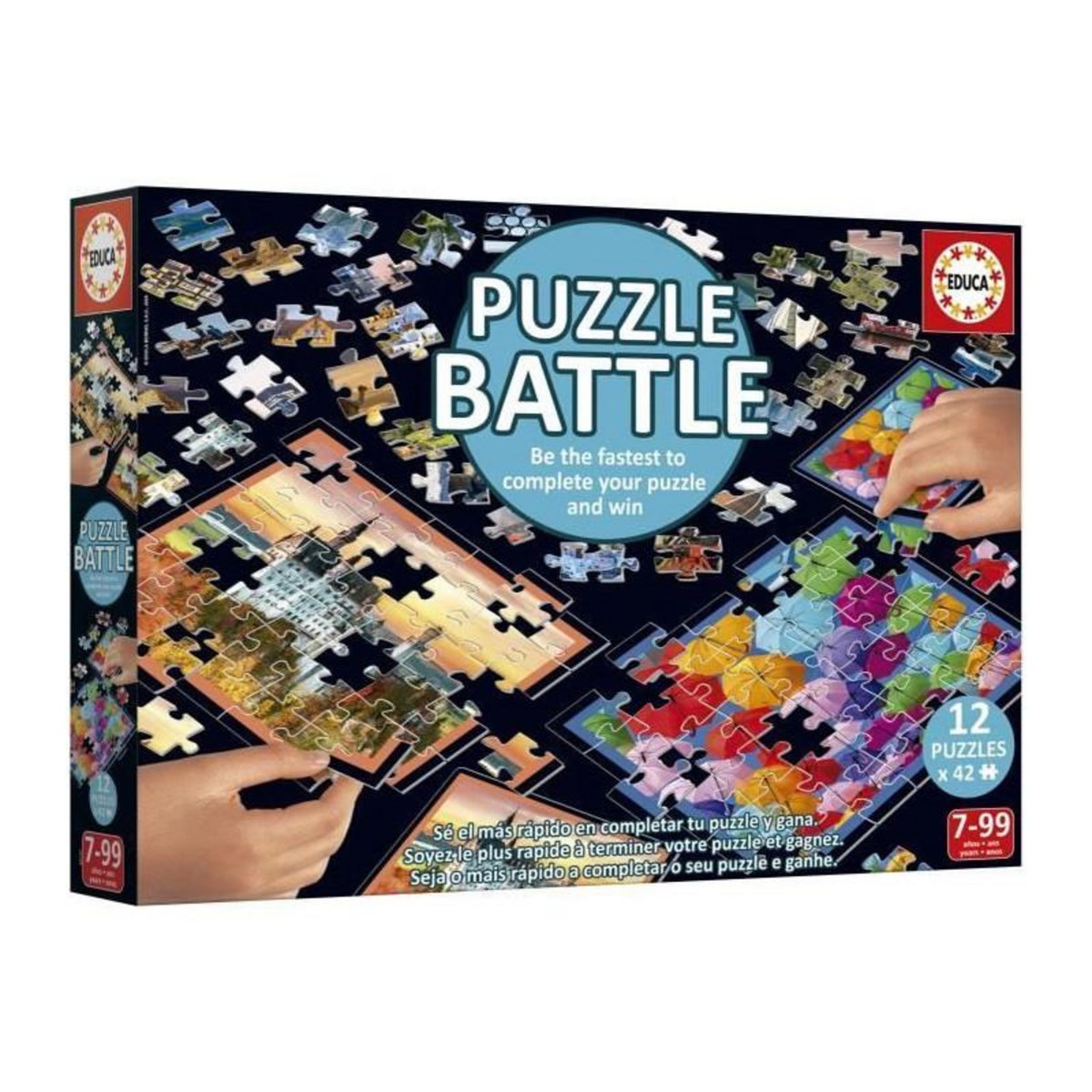 EDUCA Puzzle - EDUCA - Battle Travel - 12 puzzles - 42 pieces - Theme Voyage et cartes