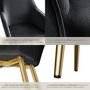 Voir la diapositive 5 : tectake Chaise rembourrée aspect velours noir/or Lot de 6