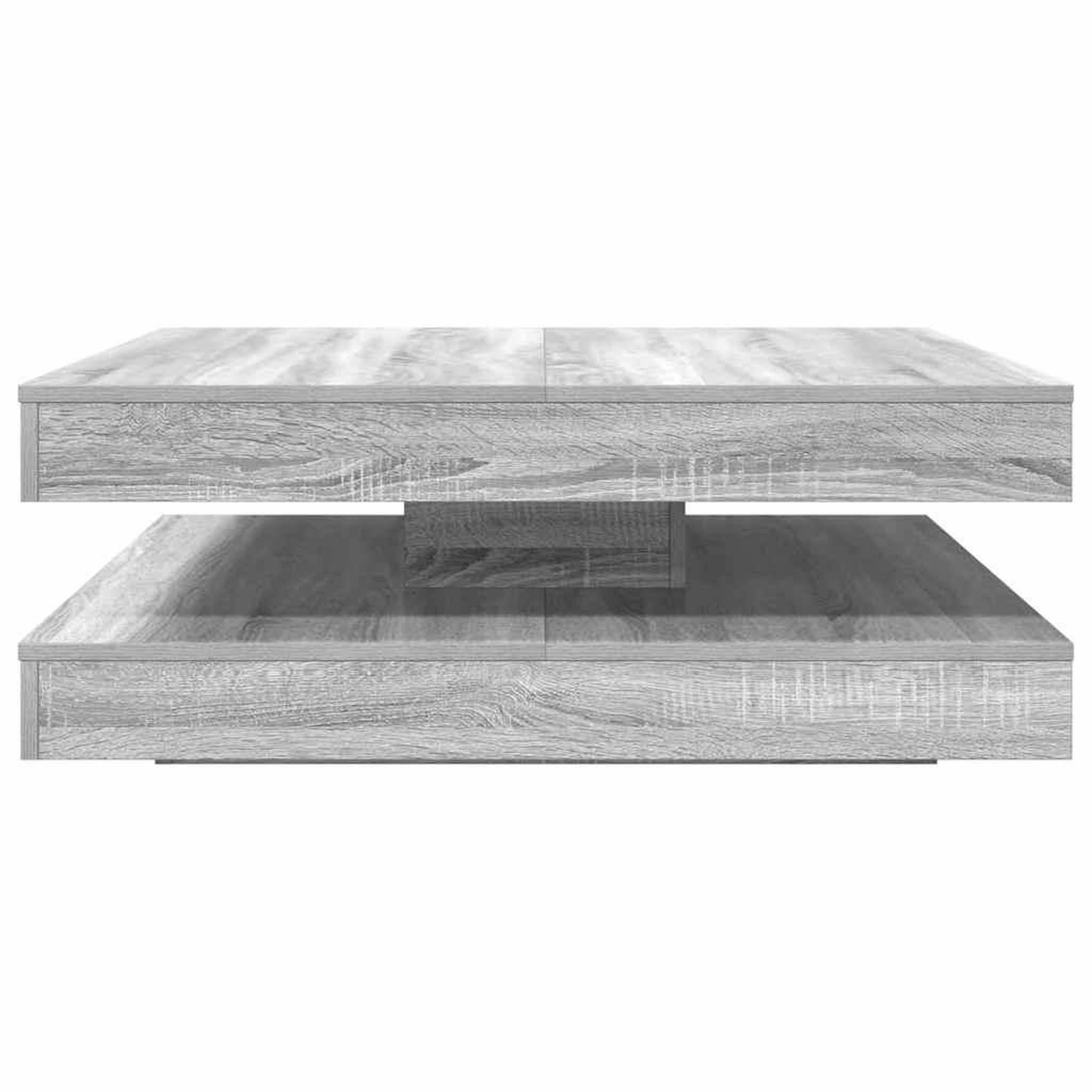 Voir la diapositive 4 : VIDAXL Table basse rotative a 360 degres sonoma gris 90x90x34,5 cm