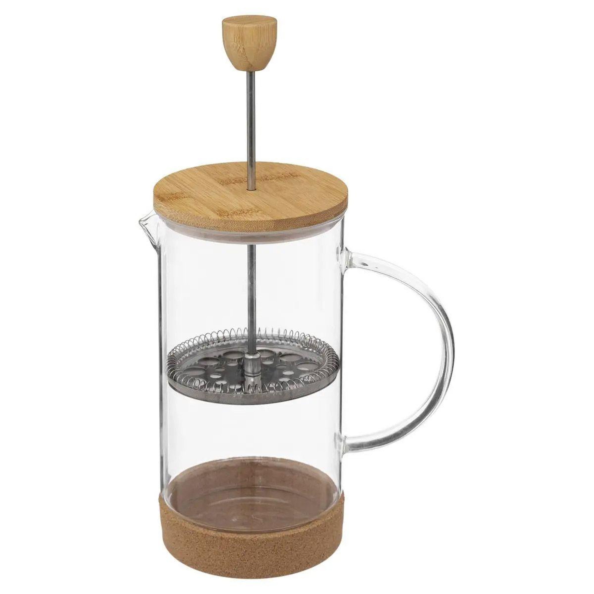 Voir la diapositive 3 : SECRET DE GOURMET Cafetière en Verre  Couvercle Bambou  1L Transparent