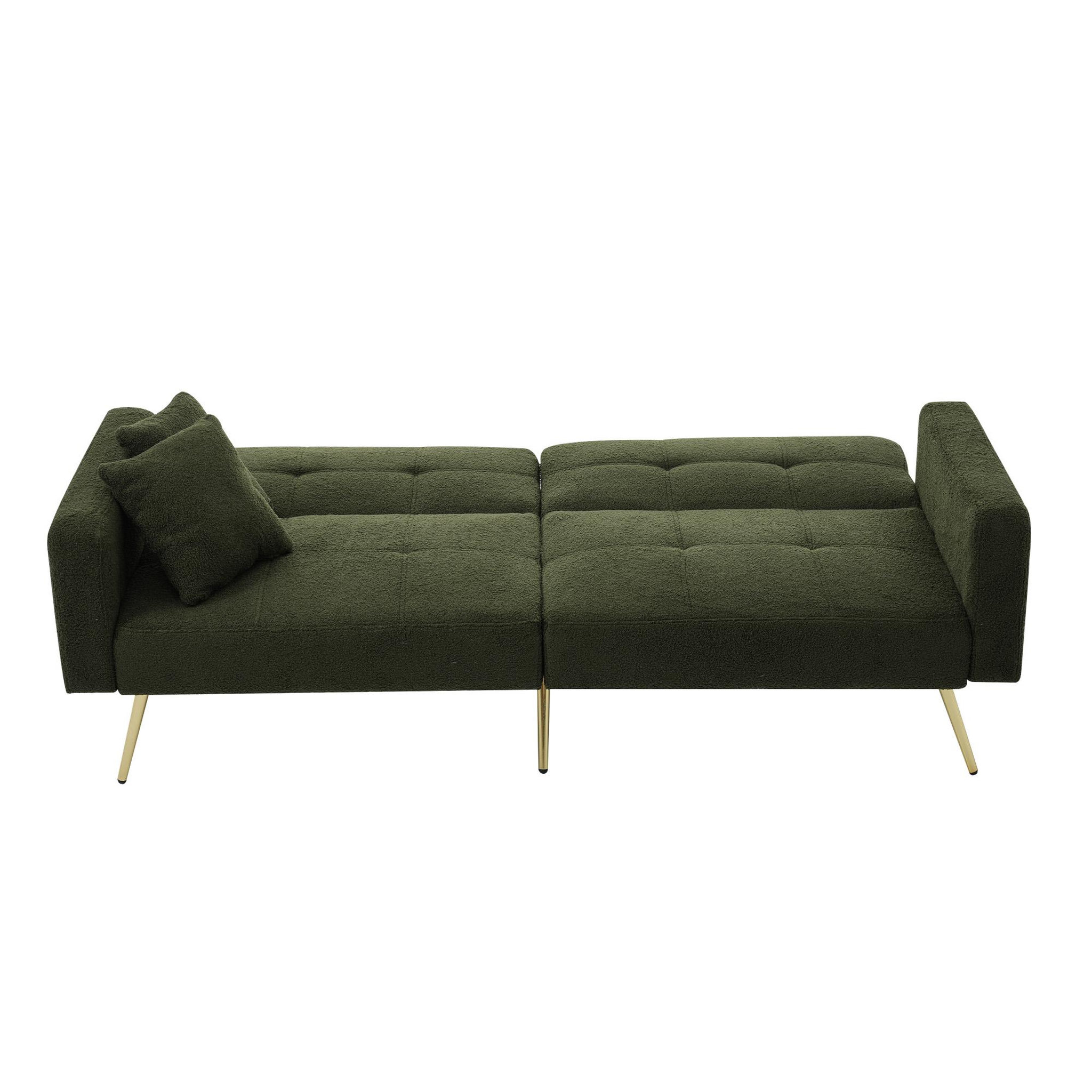 Voir la diapositive 5 : MERAX Canapé droit convertible 2 places tissu