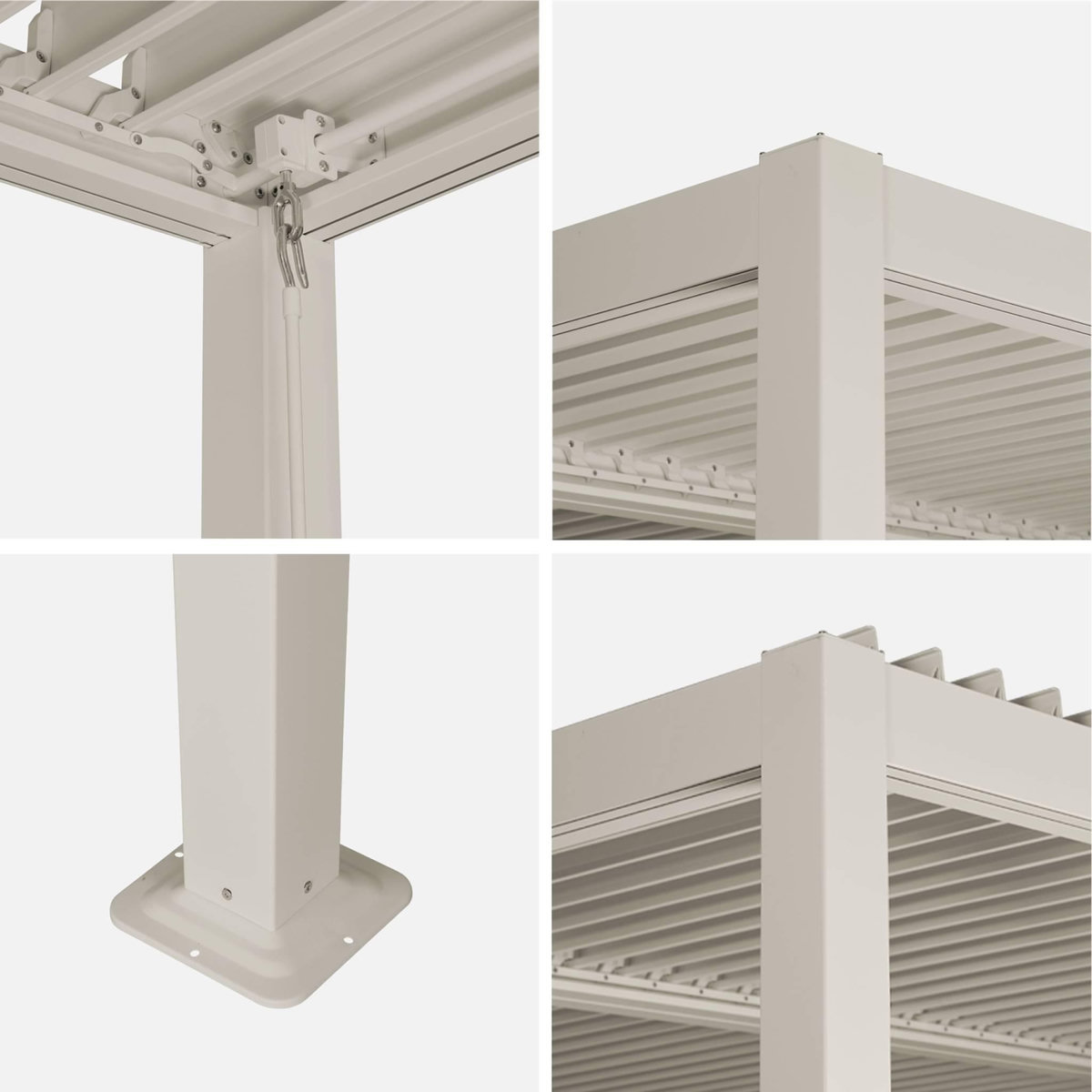 SWEEEK Pergola bioclimatique aluminium et acier lames orientables 4x3m Palace