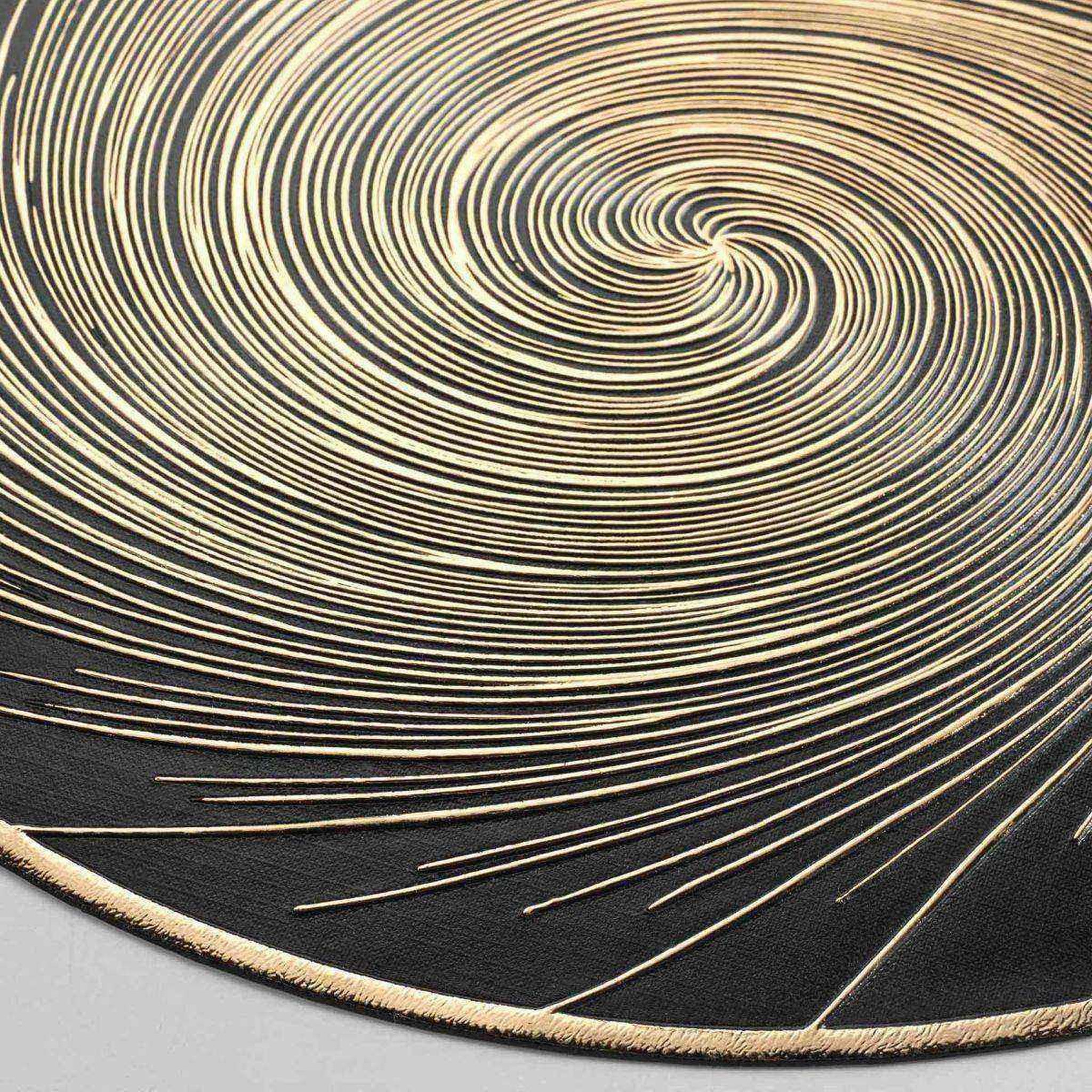 Voir la diapositive 2 : Douceur d'Intérieur Set de table métallisé  spirale  38cm noir & or