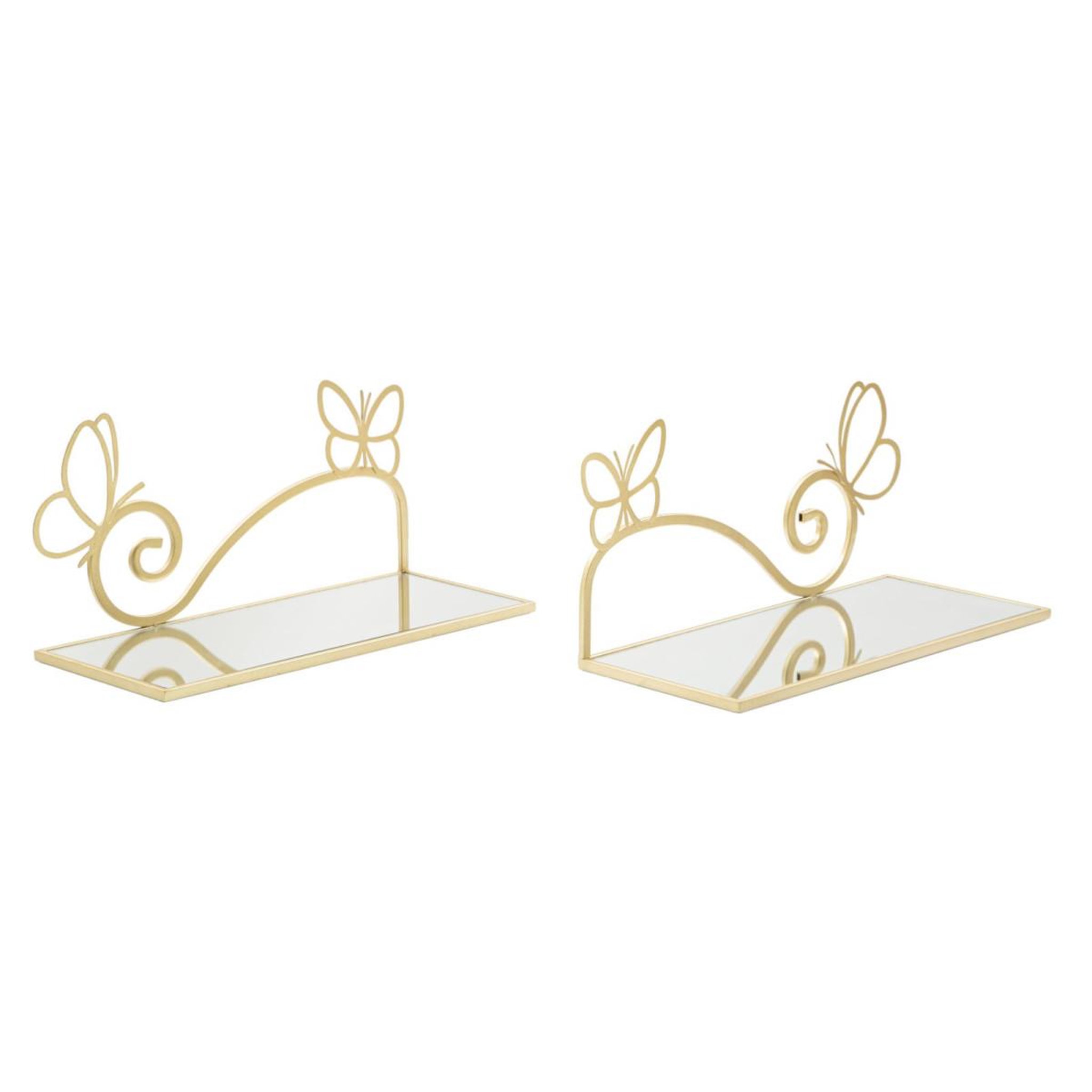 Paris Prix Lot de 2 tables de chevet murales  butterfly  41cm or