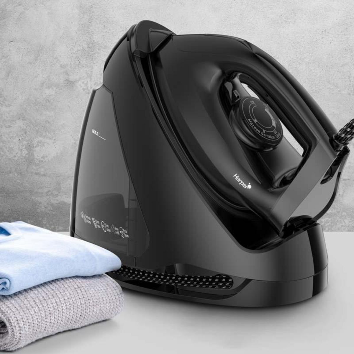 Harper Harper - Centrale Vapeur 5,5 Bars - Défroissage Verticale - Repassage à Sec - Vapeur Puissante - 2000w - Revêtement Antiadhésif