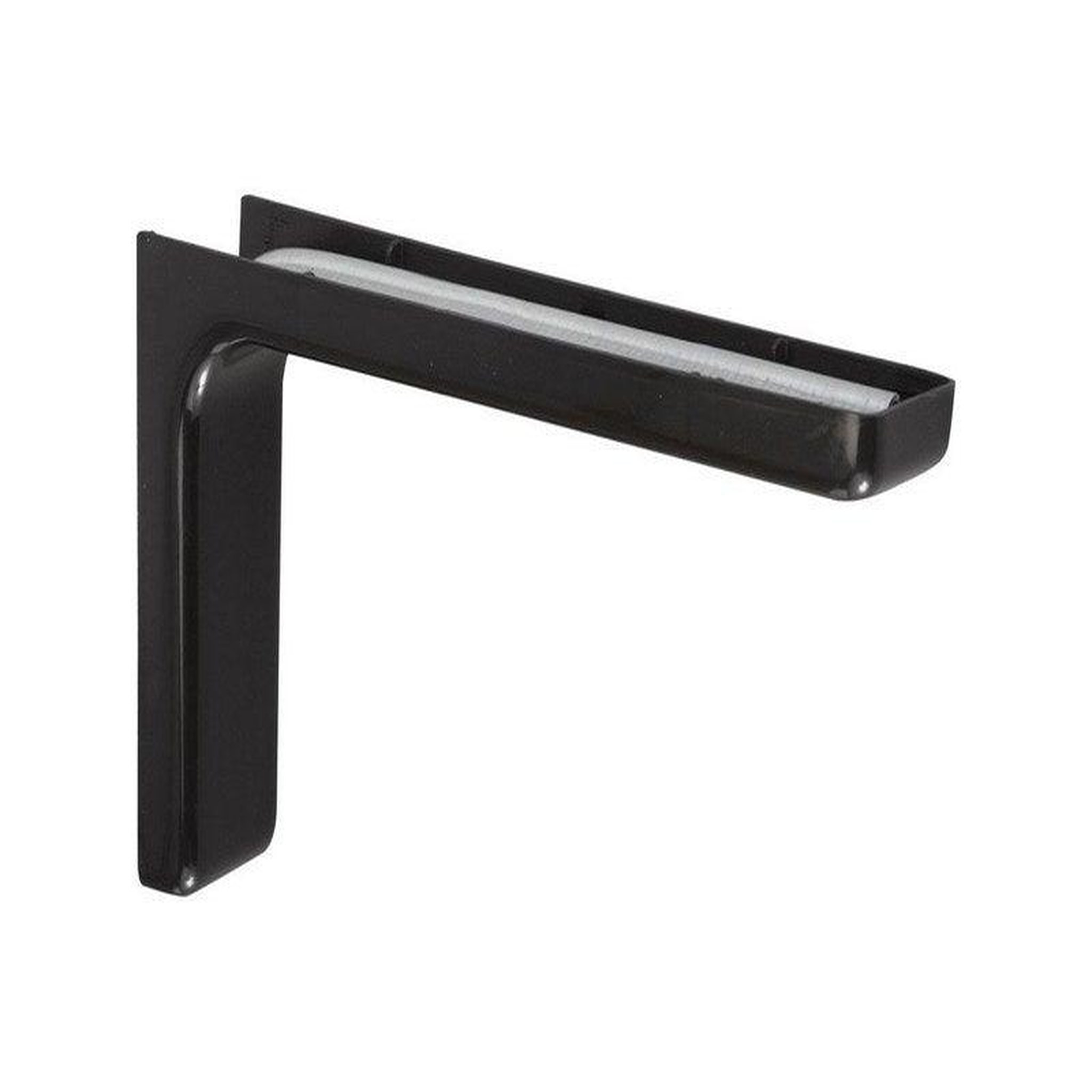 CIME Equerre Léonard Acier Plastifié Noir, H.11.4 X P.18 Cm