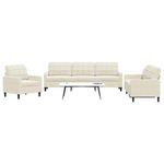 VIDAXL Ensemble de canapes 3 pcs avec coussins Creme Velours