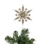 Voir la diapositive 2 : ATMOSPHERA Cimier de Sapin Pailleté  Flocon  23cm Or