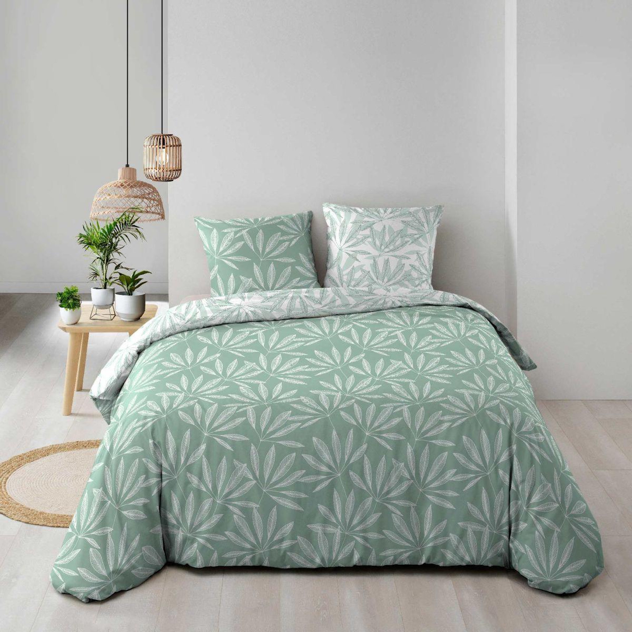 Douceur d'Intérieur Parure de lit 3 pièces  malia  260x240cm sauge