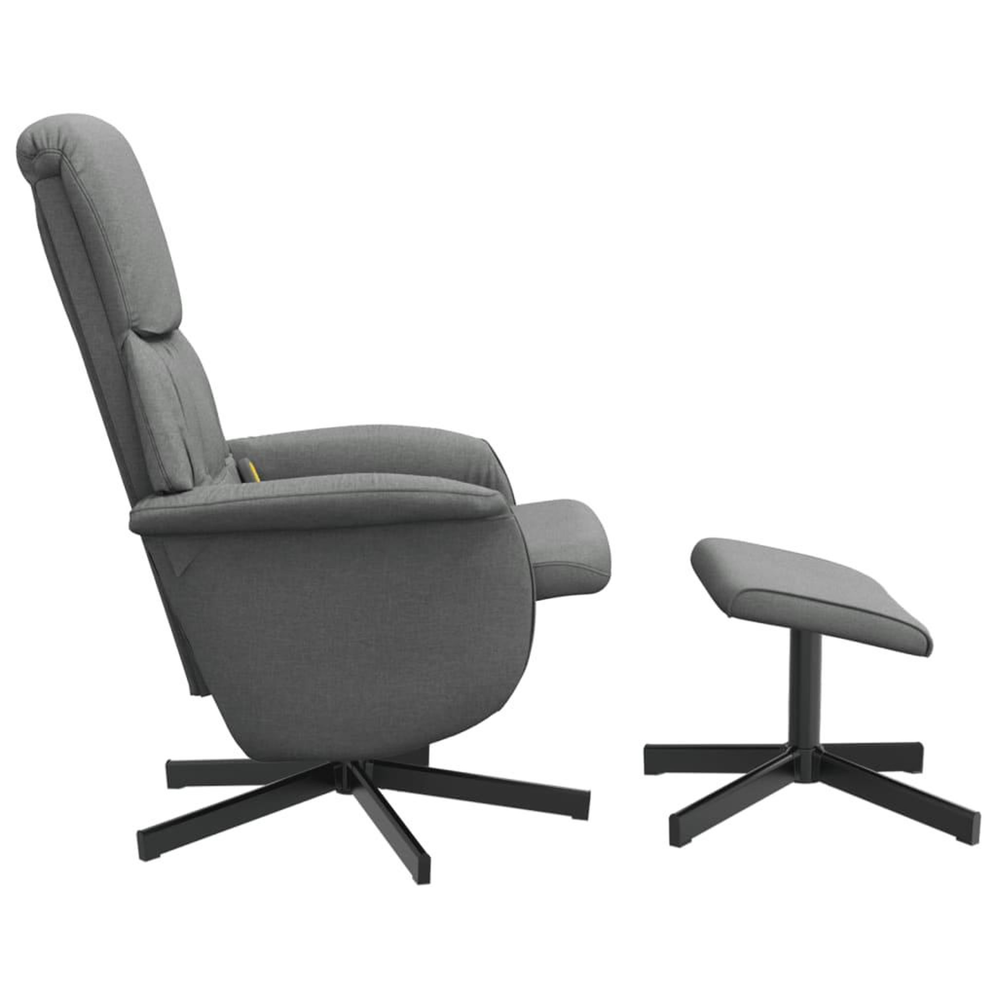 Voir la diapositive 5 : VIDAXL Fauteuil de massage inclinable et repose-pieds gris fonce tissu