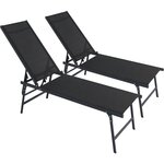 Habitat et Jardin Lot de 2 bains de soleil en métal  Sublima  - 180 x 54 x 104 cm - Noir