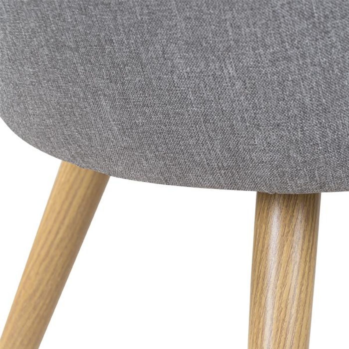 Rendez vous déco Lot de 2 chaises en tissu gris clair et pieds en métal - Chiara