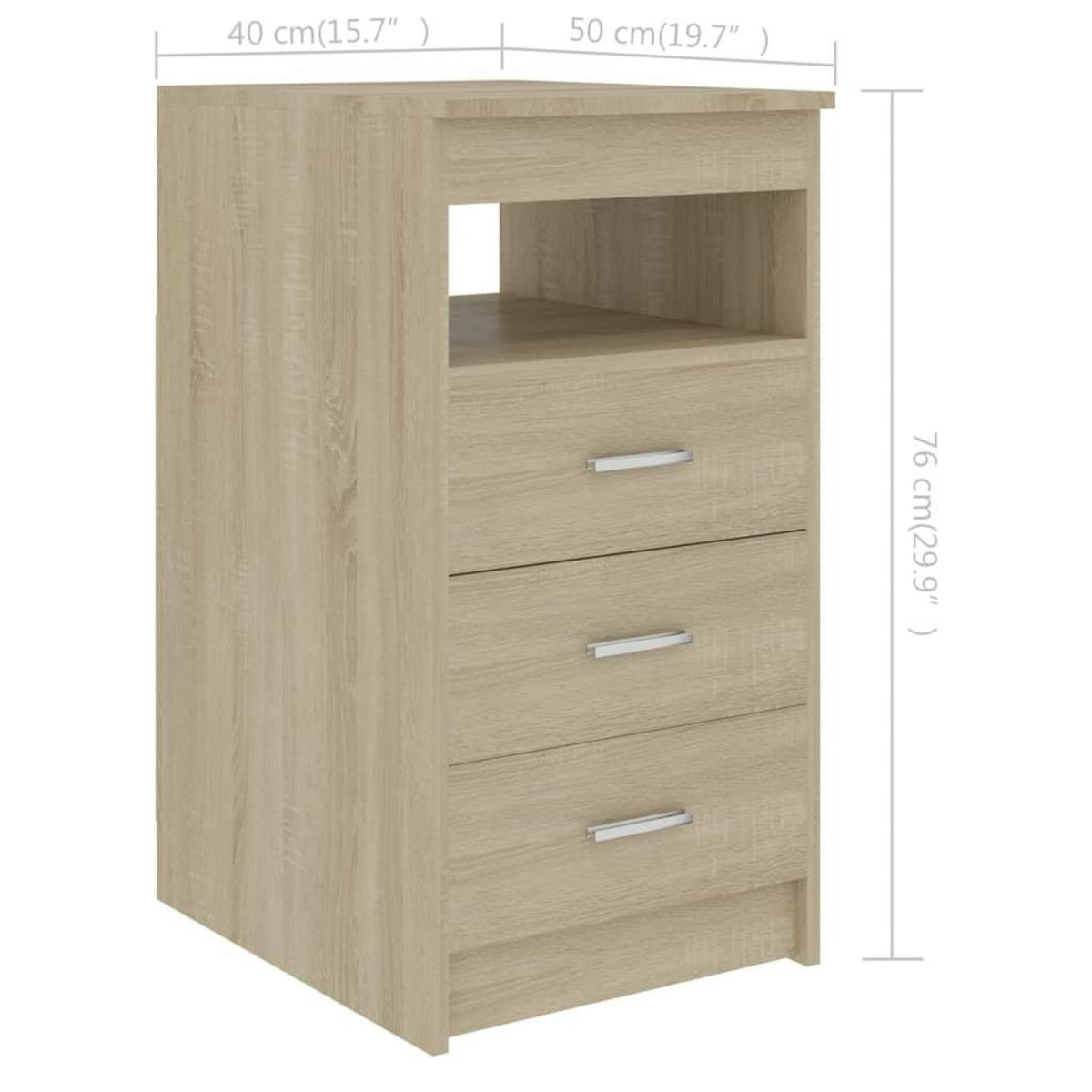 VIDAXL Armoire a tiroirs Chene sonoma 40x50x76 cm Bois d'ingenierie