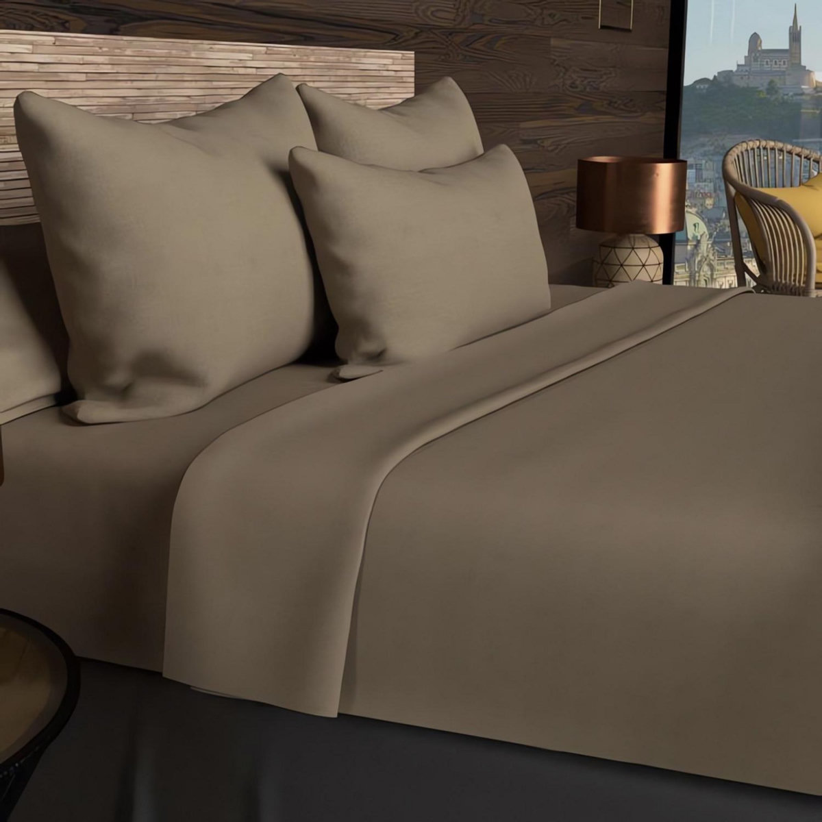 SOLEIL D'OCRE Drap housse en coton uni 57 Fils/cm2 par SOLEIL D'OCRE