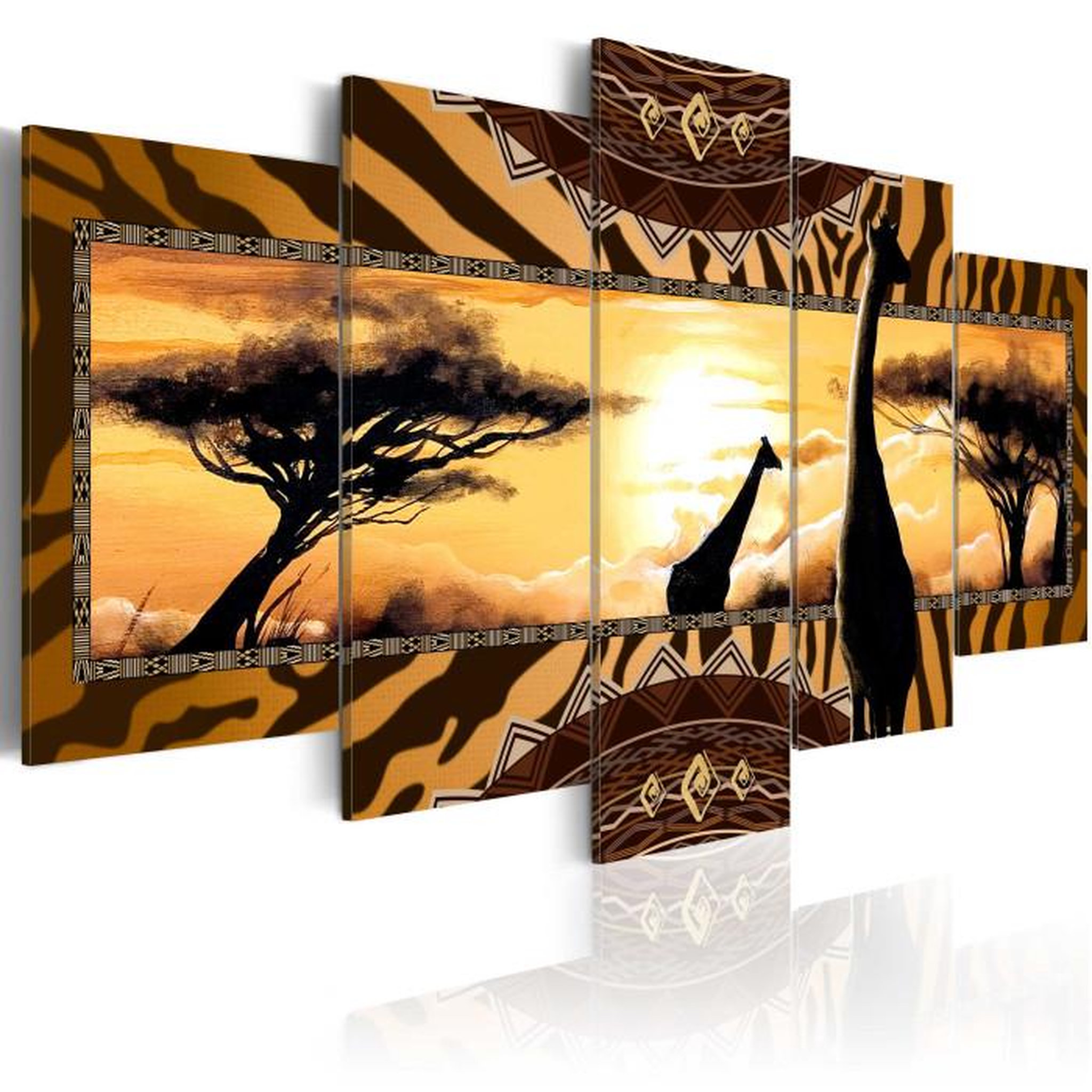 Paris Prix Tableau Imprimé  African Giraffes. Coloris disponibles : Multicolore