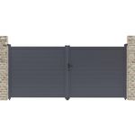 Habitat et Jardin Portail aluminium  Marc  - 349.5 x 155.9 cm - Gris
