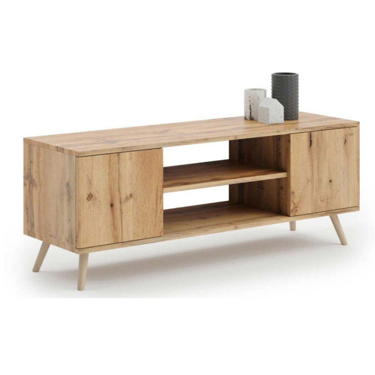 KOBI Meuble TV scandinave FOCUS 135 cm en marron élégant
