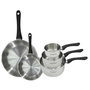 Voir la diapositive 1 : Fackelmann Set 2 poêles 20 et 28 cm et 3 casseroles 12 16 et 20 cm en inox Fackelmann Geneva