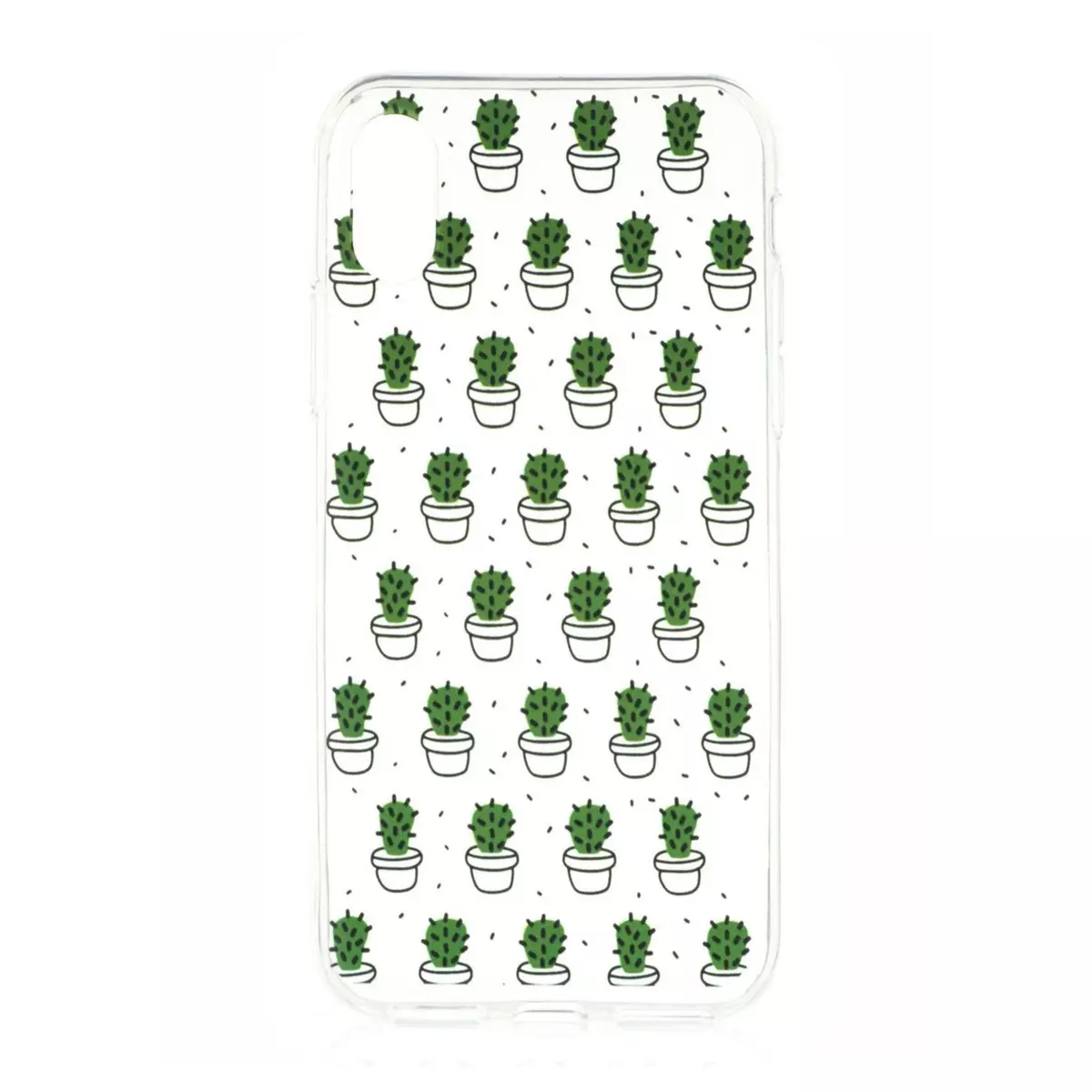 amahousse Coque souple transparente iPhone X / XS fine avec motifs cactus verts