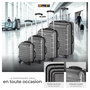 Voir la diapositive 3 : tectake Set de valises trolley rigides 4 parties, en plastique ABS robuste gris